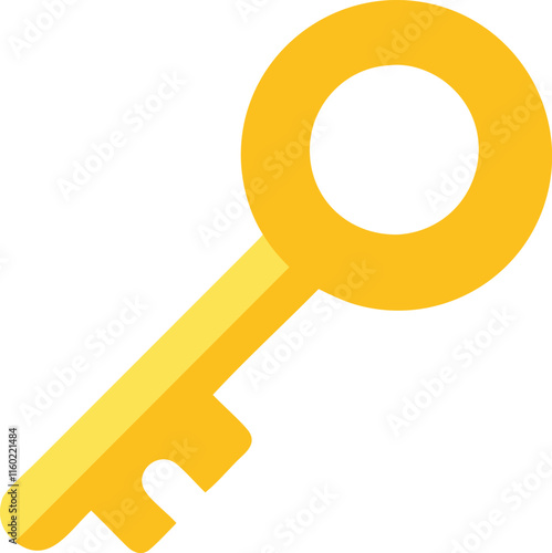 key icon golden key white background