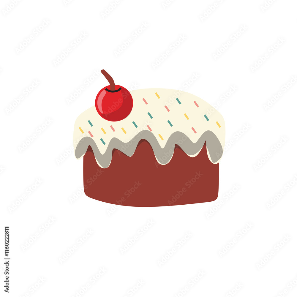 chocolate cake with cherry isolated on white chocolate cake with cherry isolated on white