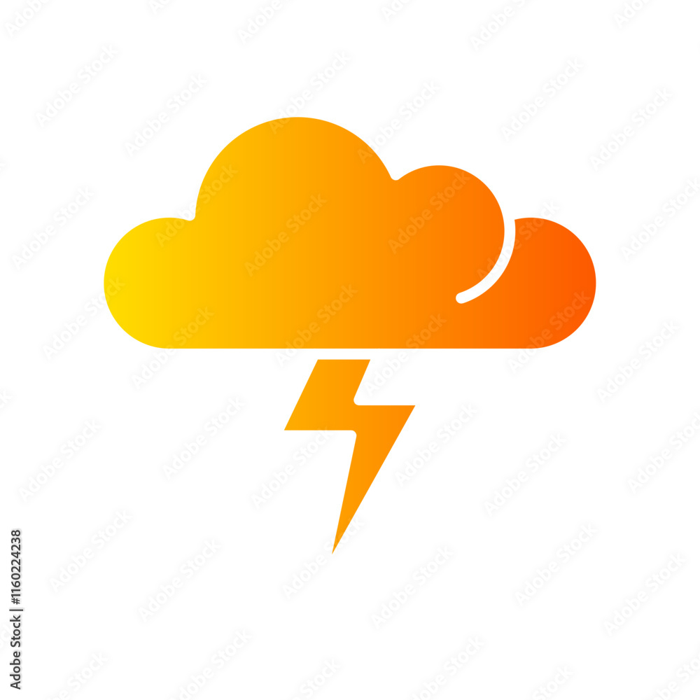 thunder gradient icon thunder gradient icon