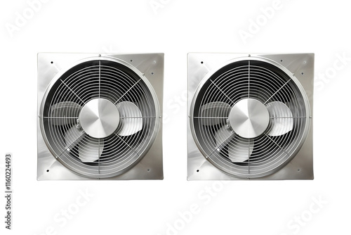 Two Industrial Exhaust Fans on Display photo