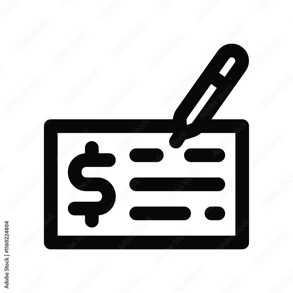 cheque icon. vector line icon for your website, mobile, presentation, and logo design. cheque icon. vector line icon for your website, mobile, presentation, and logo design.