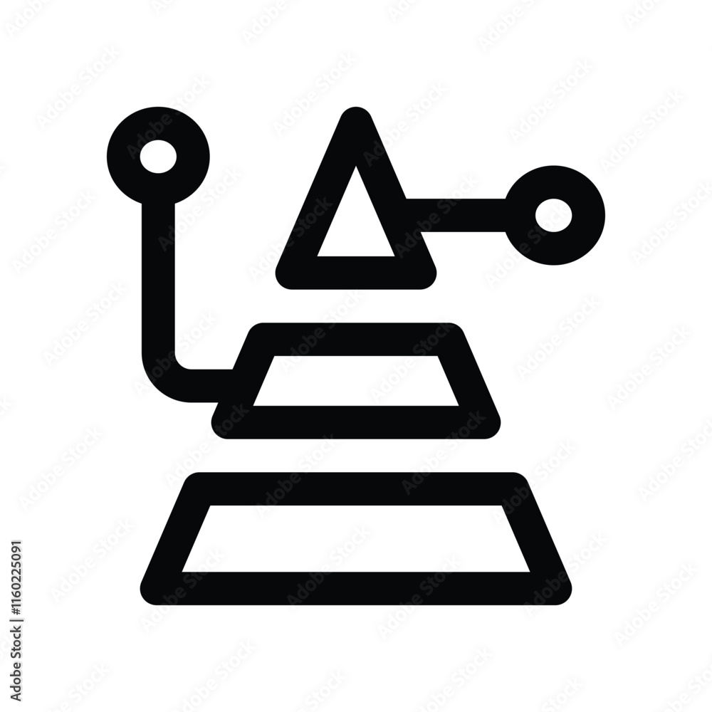 pyramid chart icon. vector line icon for your website, mobile, presentation, and logo design. pyramid chart icon. vector line icon for your website, mobile, presentation, and logo design.