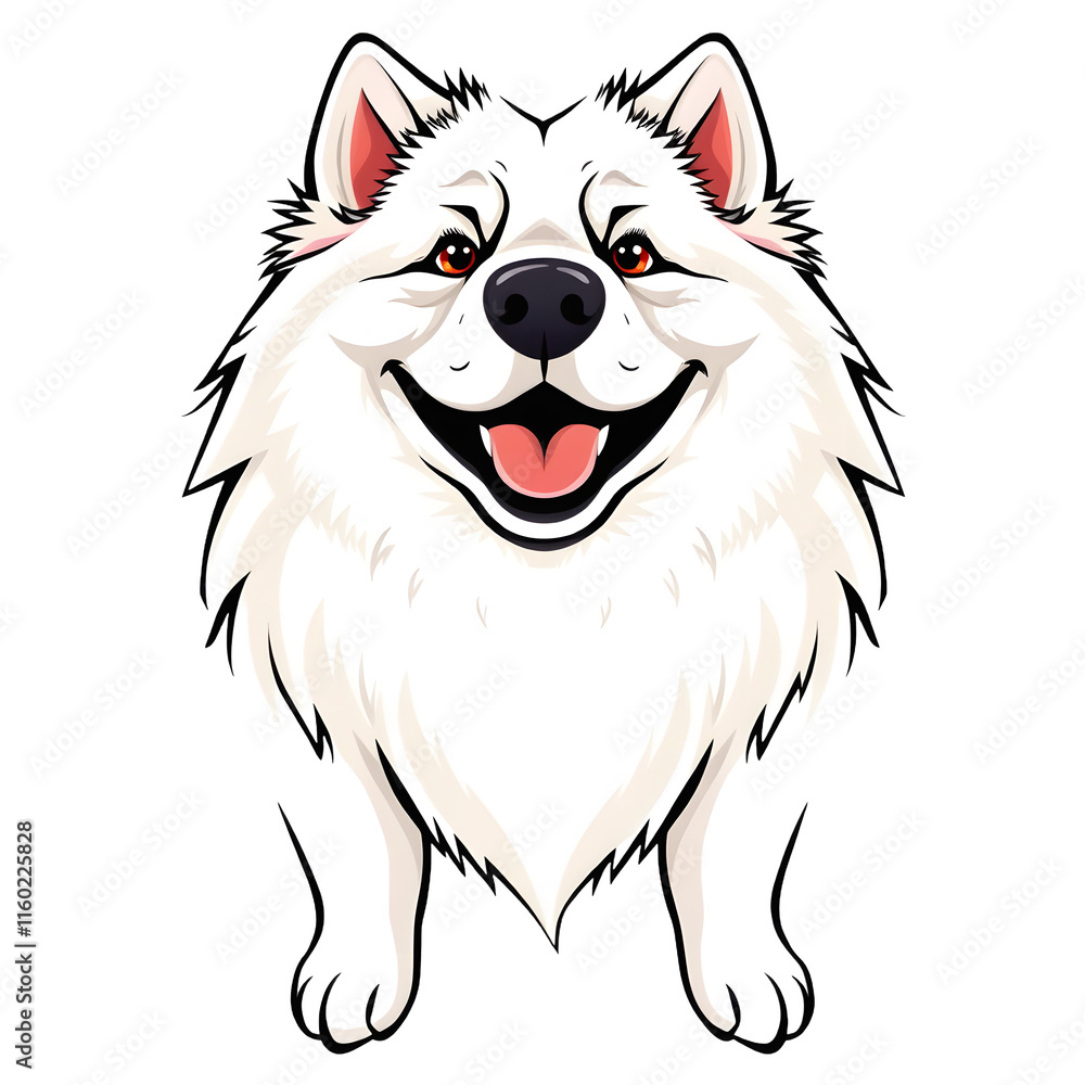 Illustration of A Samoyed dog with a big smile. png isolated background. transparent background. Illustration of A Samoyed dog with a big smile. png isolated background. transparent background.