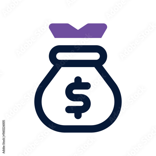 money bag icon. vector dual tone icon for your website, mobile, presentation, and logo design.