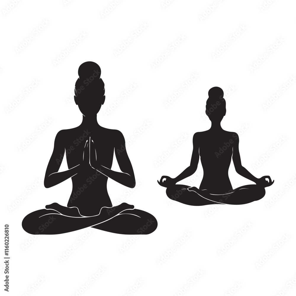 yoga pose silhouette vector.yoga position silhouette. yoga pose silhouette vector.yoga position silhouette.