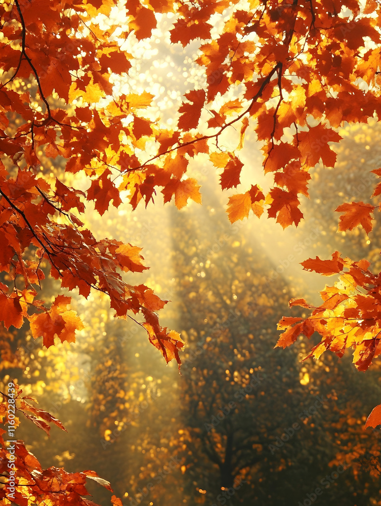 Golden Autumn Leaves in Sunlight Creating a Warm and Inviting Seasonal Display in a Beautiful Woodland Setting : Generative AI Golden Autumn Leaves in Sunlight Creating a Warm and Inviting Seasonal Display in a Beautiful Woodland Setting : Generative AI