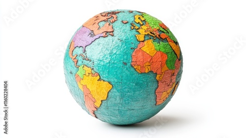 A colorful globe depicting continents and oceans, illustrating the Earth's geographical features and diversity.