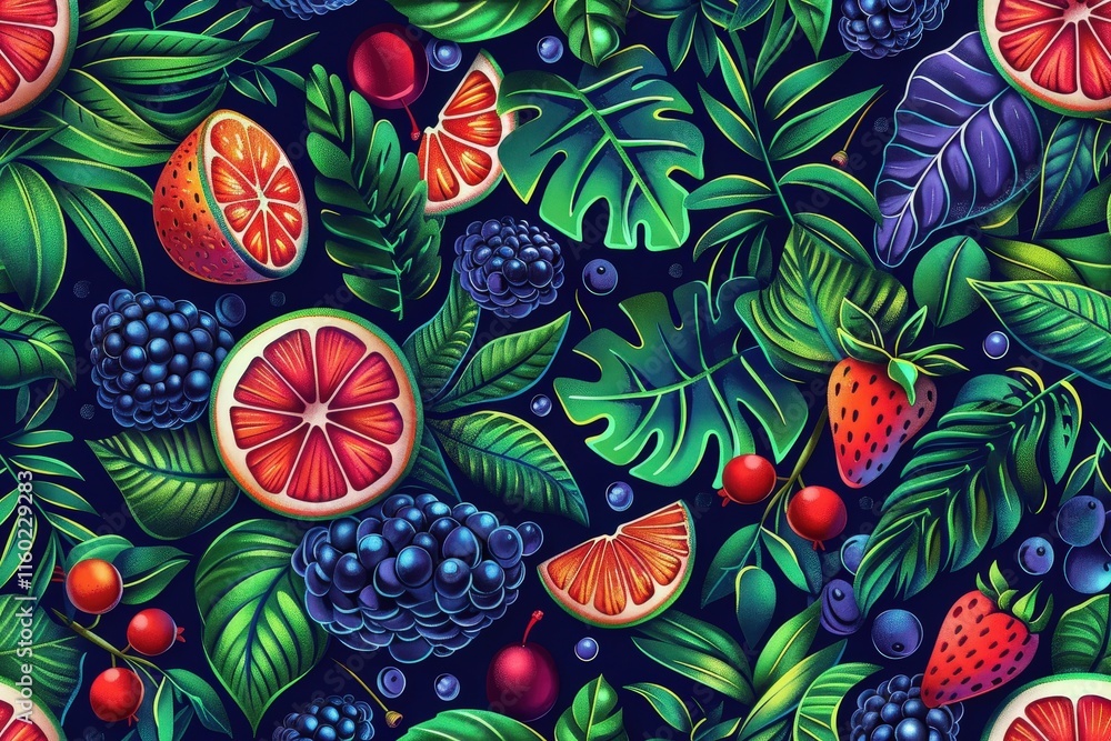 Vibrant fruit patterns nature digital artwork lush environment close-up perspective botanical illustration for seo impact Vibrant fruit patterns nature digital artwork lush environment close-up perspective botanical illustration for seo impact