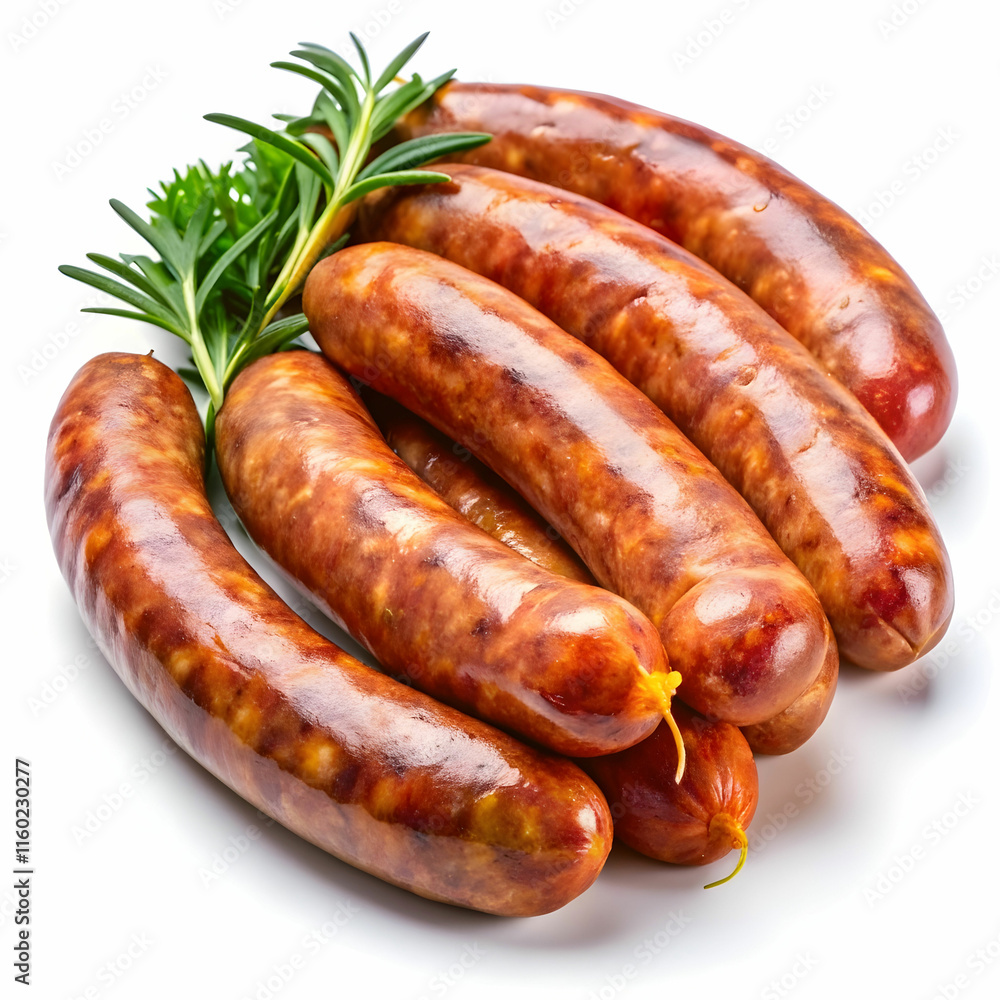 A piece of Italian sausage is shown in its natural form, with its rich, savory texture visible A piece of Italian sausage is shown in its natural form, with its rich, savory texture visible
