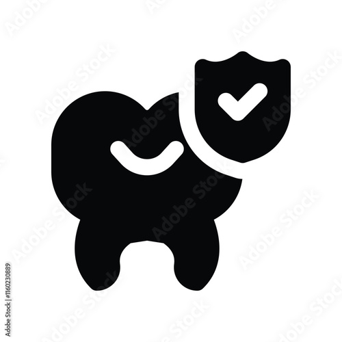 dental insurance icon. vector glyph icon for your website, mobile, presentation, and logo design.