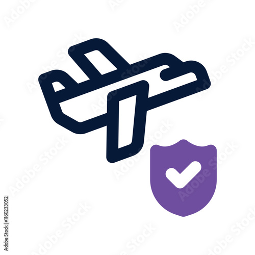 airplane insurance icon. vector dual tone icon for your website, mobile, presentation, and logo design.