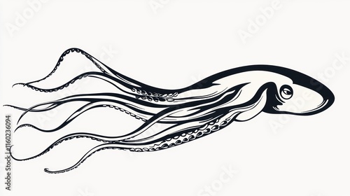 Elegant stylized octopus illustration. photo