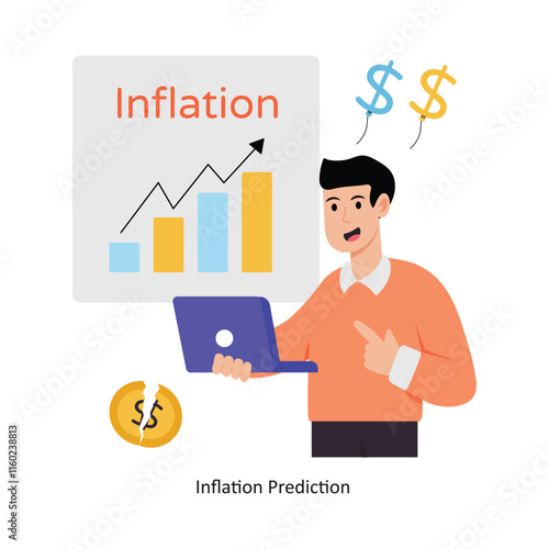 Inflation Prediction concept vector illustration. Inflation isolated On white Background.          
