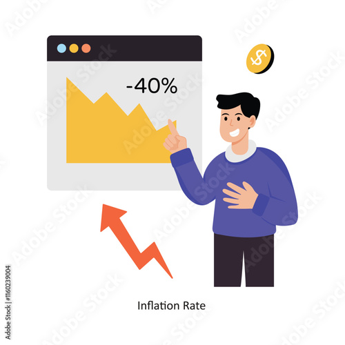 Inflation Rate  concept vector illustration. Inflation isolated On white Background.          