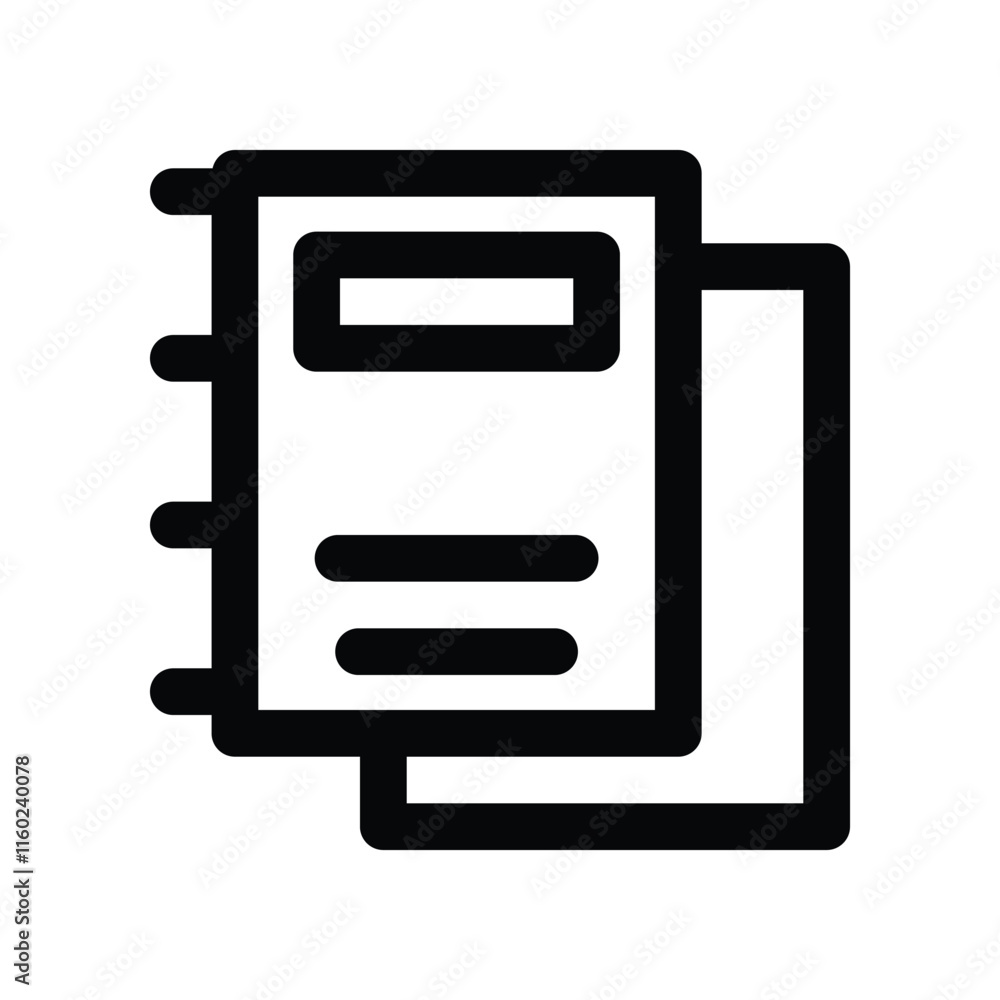 notebook icon. vector line icon for your website, mobile, presentation, and logo design. notebook icon. vector line icon for your website, mobile, presentation, and logo design.