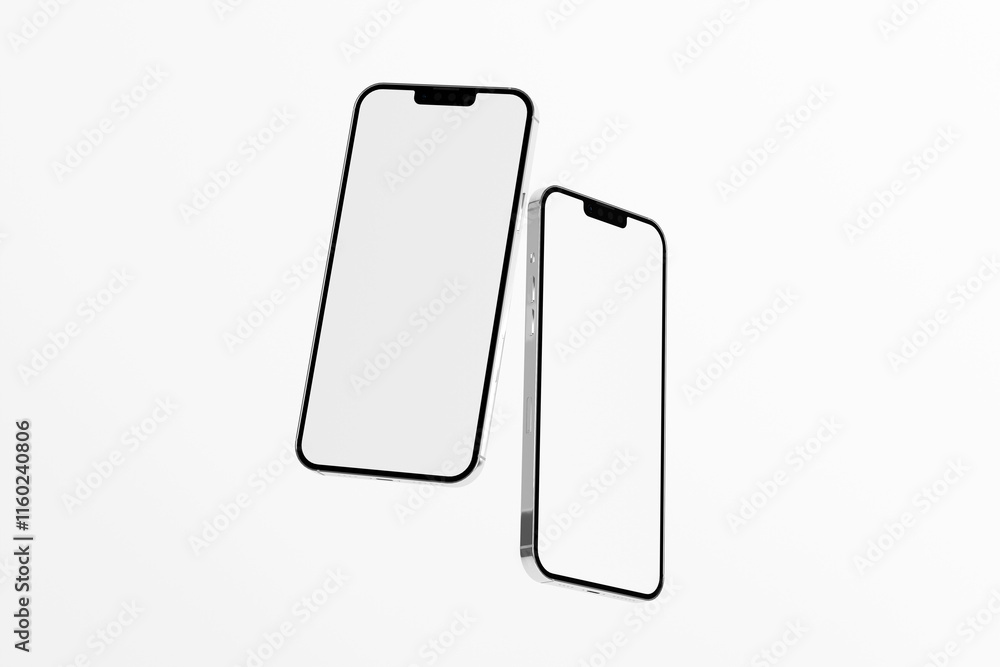 Floating Smartphone Mockup with Multiple Angles Floating Smartphone Mockup with Multiple Angles