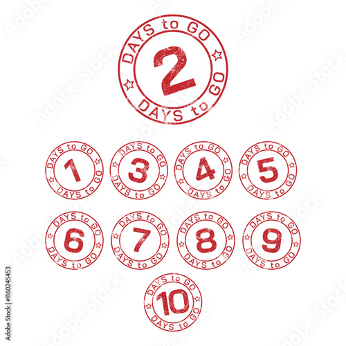 Days to GO.  A set of countdown icons. A banner with the number of days before the start of the sale. Label for website, advertising, marketing