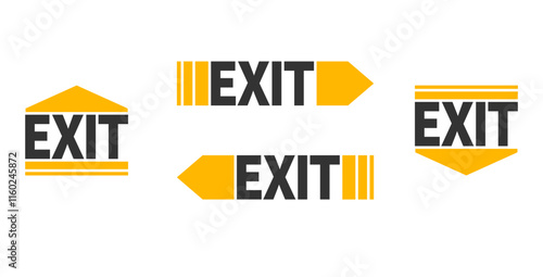 Exit. An inscription for an information plate, an icon, an icon for websites, applications and social networks, messengers and creative design