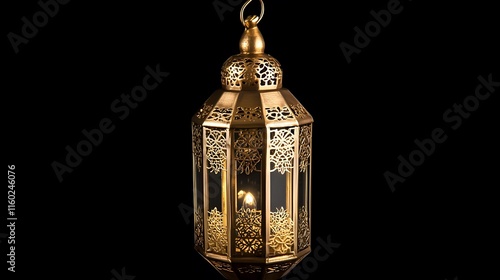 Ornate Gold Lantern: Intricate Design, Warm Glow, Elegant Style photo