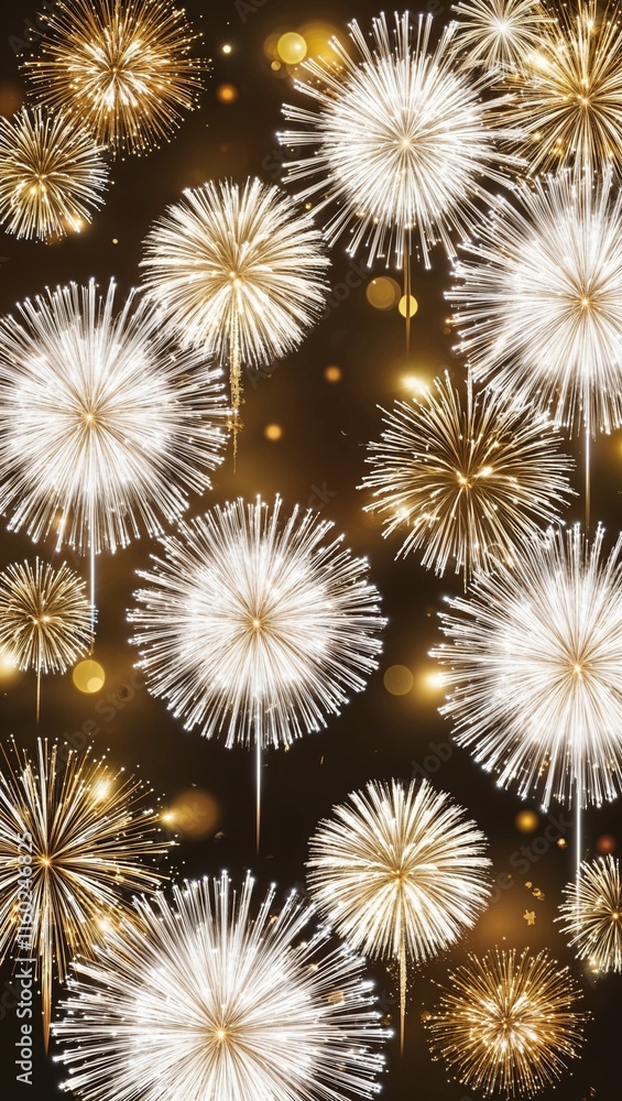 Crafting shimmering white and gold firework displays that represent peace and abundance