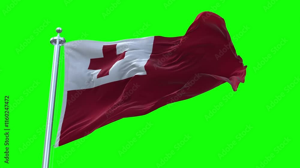 Vidéo Stock National Flag of Tonga Animation - Tonga Flag Waving in ...