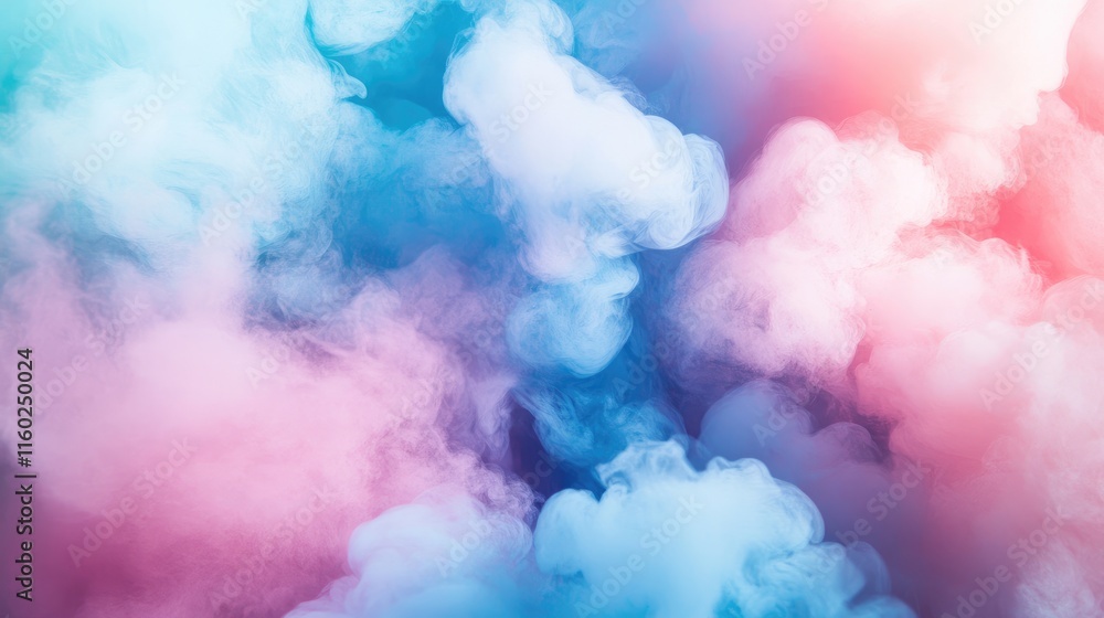 Fototapeta premium Soft pastel abstract background in pink blue and turquoise with a dreamy cloud-like texture for design and artistic projects