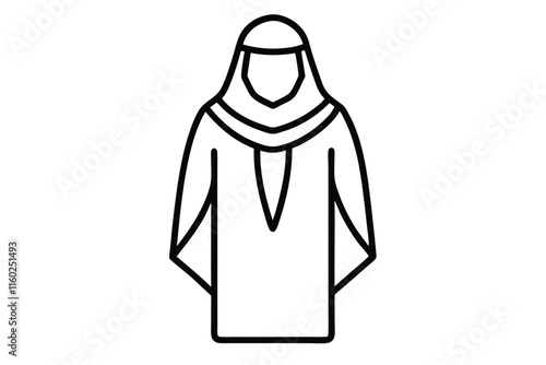 Thawb or thobe icon, ramadan festival related vector