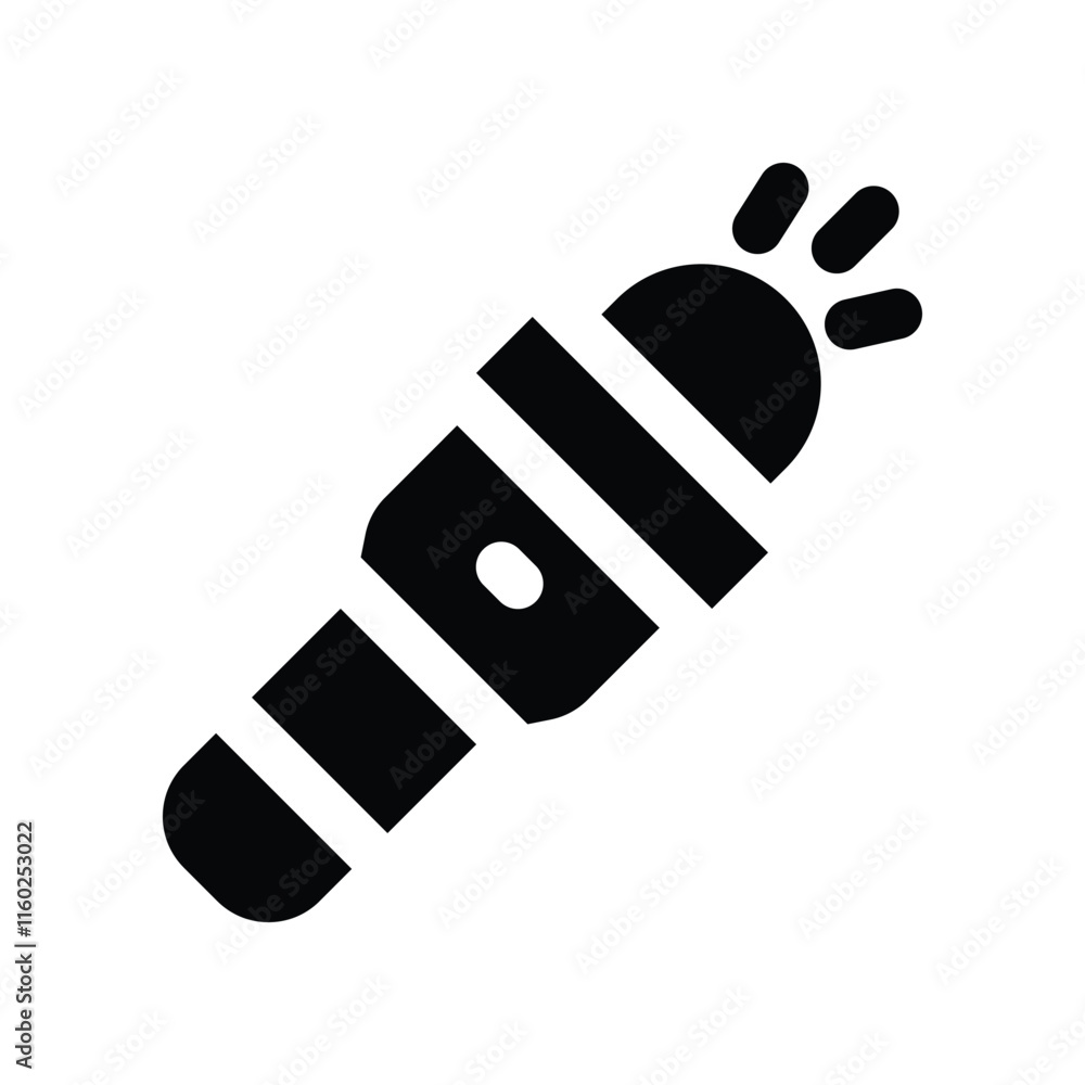 flashlight icon. vector glyph icon for your website, mobile, presentation, and logo design. flashlight icon. vector glyph icon for your website, mobile, presentation, and logo design.