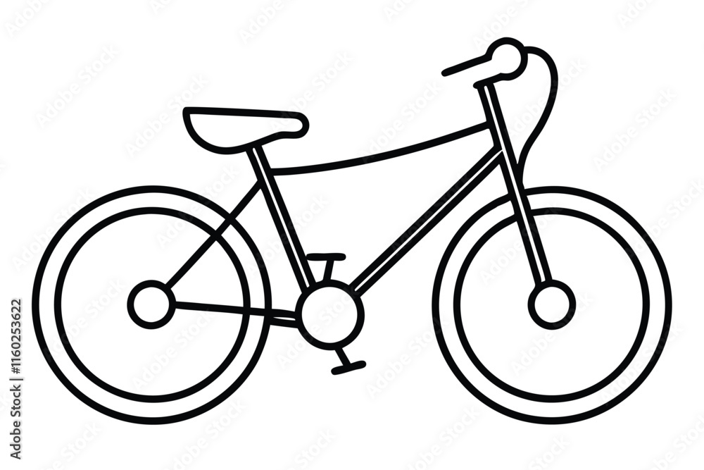 Bike bicyle line art vector illustration