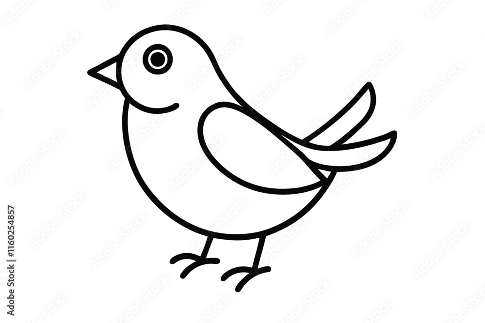 Cute baby bird line art vector illustration Cute baby bird line art vector illustration