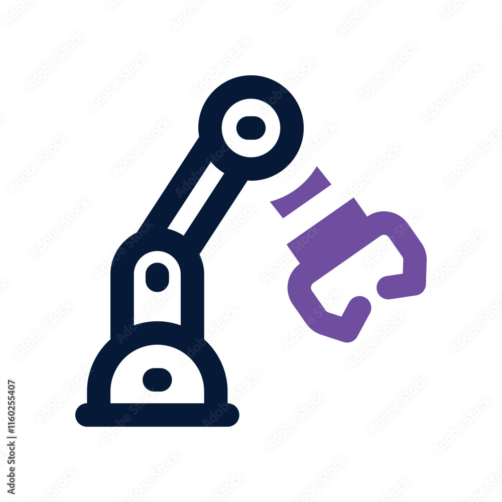 robotic arm icon. vector dual tone icon for your website, mobile, presentation, and logo design. robotic arm icon. vector dual tone icon for your website, mobile, presentation, and logo design.