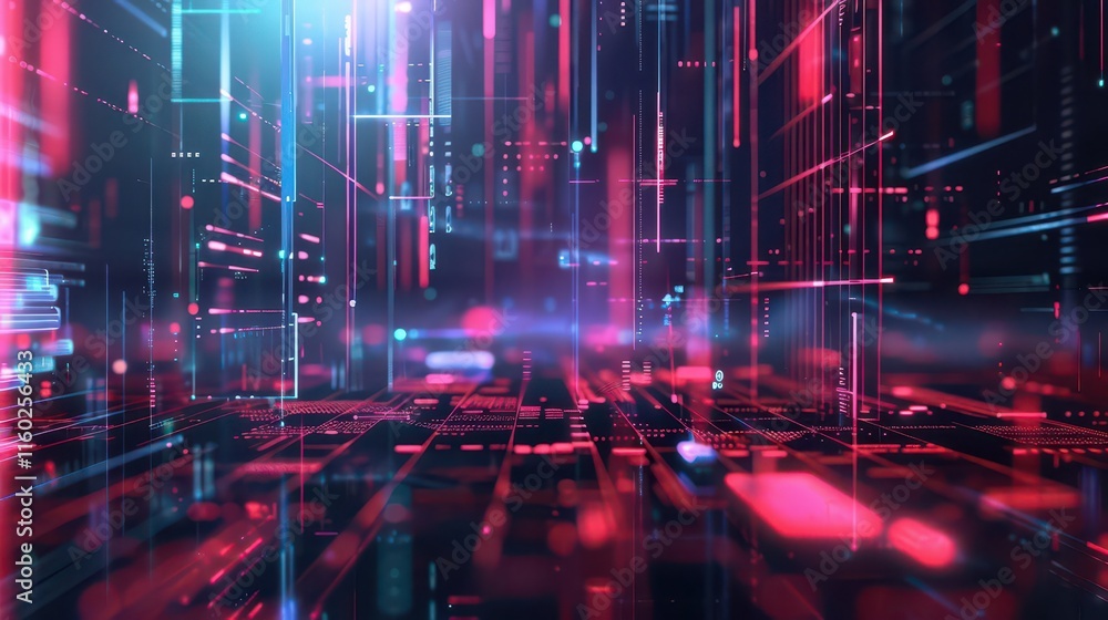 Obraz premium Urban Lights. Vibrant Entertainment Illumination concept