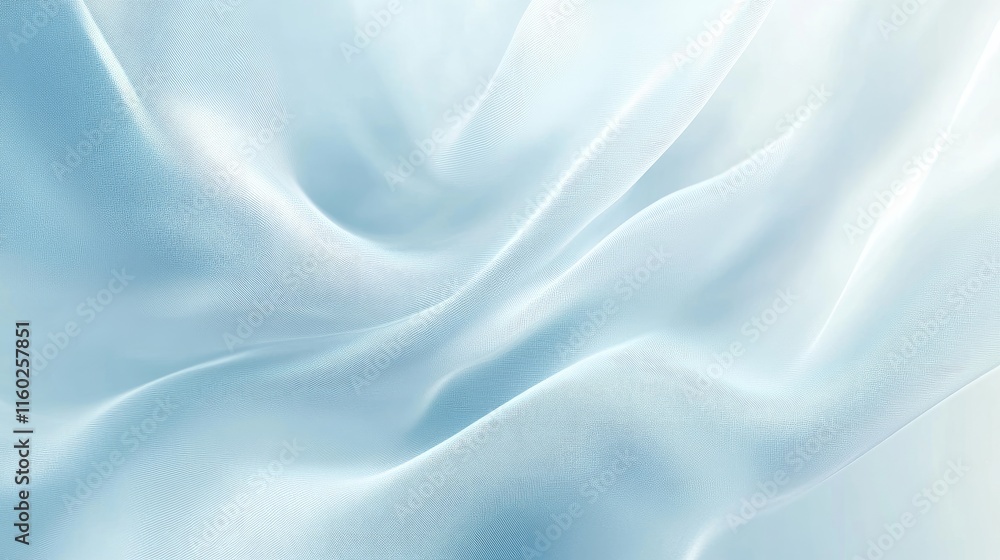 Obraz premium Delicate light blue silk fabric texture background with soft draping for elegant design and decor themes
