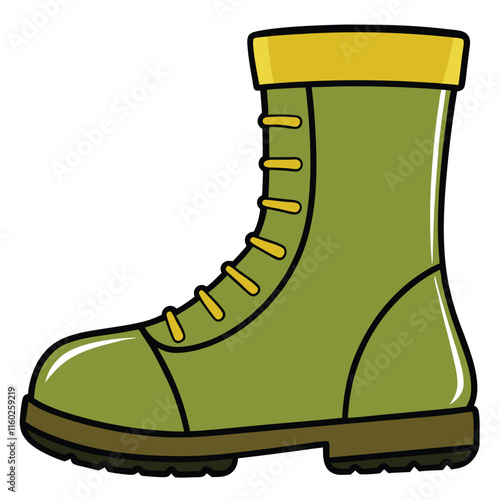 army boots flat style vector isolated illustration white background