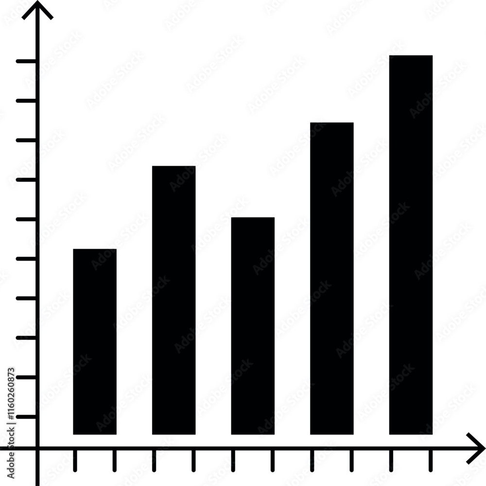 Solid Bar Chart Vector Data Graphic Solid Bar Chart Vector Data Graphic