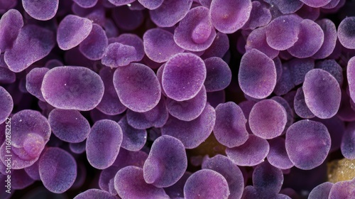 Ripened culture of Shewanella oneidensis in microcosms on day four showcasing unique purple bacterial morphology under microscope photo