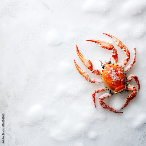 Red crab on a white background