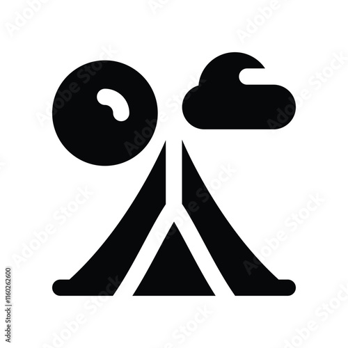 tent icon. vector glyph icon for your website, mobile, presentation, and logo design.