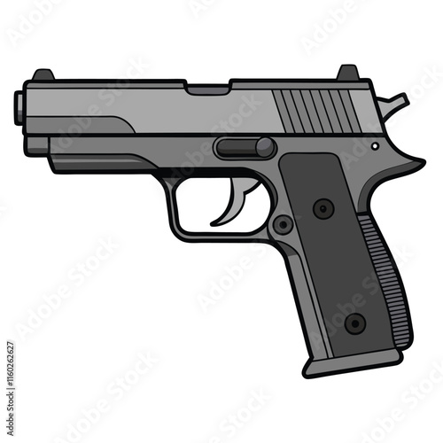 Firearms flat style vector isolated illustration white background