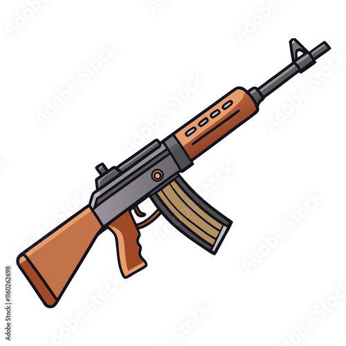 Firearms flat style vector isolated illustration white background