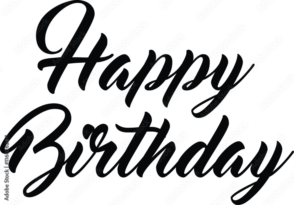 Happy Birthday Calligraphy lettering Happy Birthday Calligraphy lettering