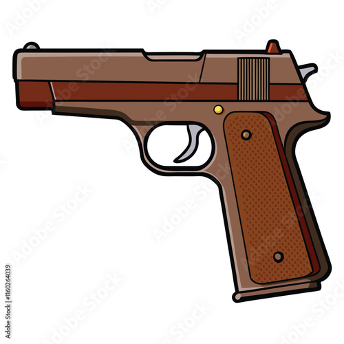 Firearms flat style vector isolated illustration white background