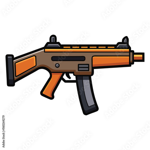 Firearms flat style vector isolated illustration white background