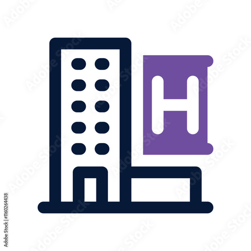 hotel icon. vector  dual tone icon for your website, mobile, presentation, and logo design.