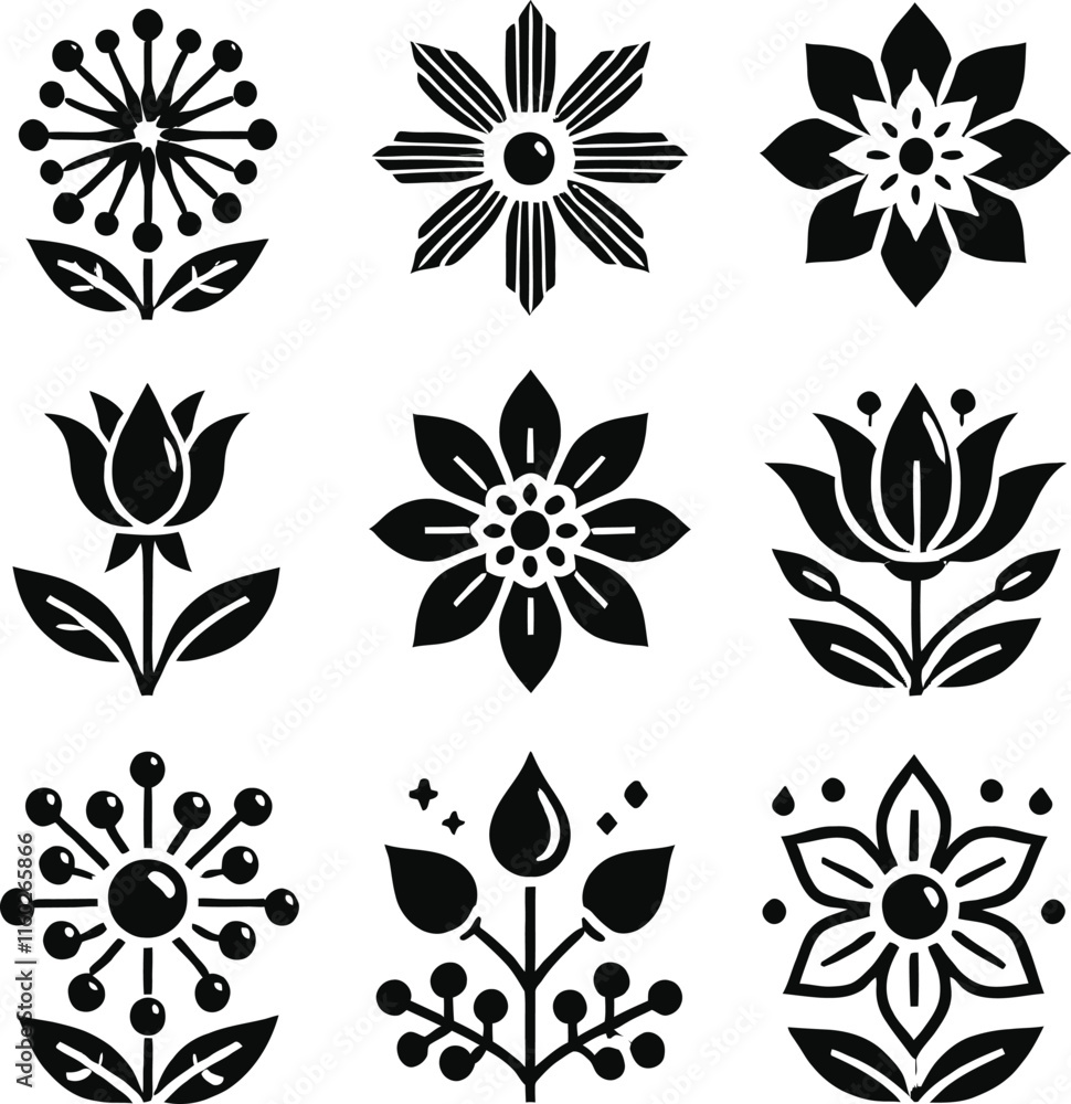 black and white flower black and white flower