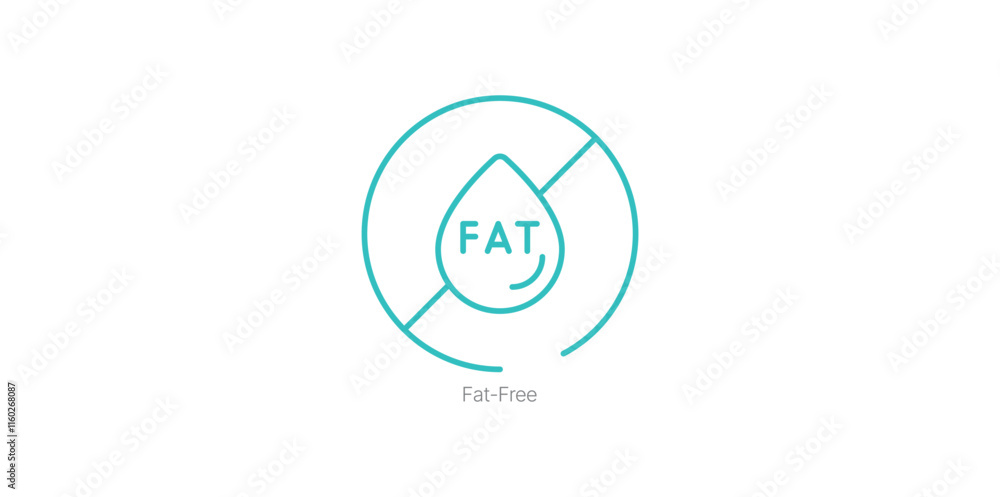 Fat-Free Symbol Vector Icon for Low-Calorie and Healthy Products Fat-Free Symbol Vector Icon for Low-Calorie and Healthy Products