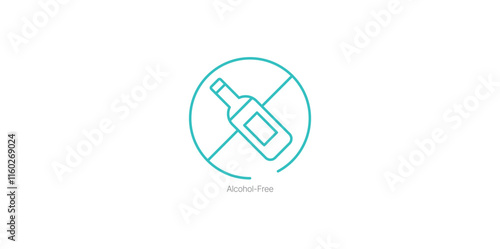 Alcohol-Free Badge Vector Icon for Clean and Sober Product Labeling