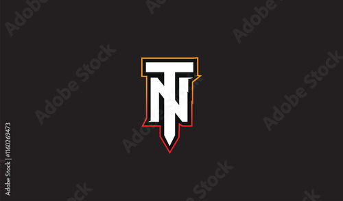 Tableau sur toile TN Gaming logo, yellow orange color gradient, business, modern