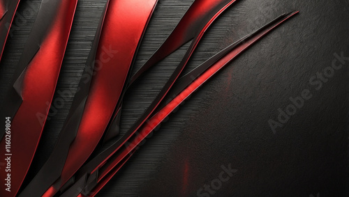 A Dynamic Black and Red Metal Background, Ideal for Modern and Edgy Designs photo