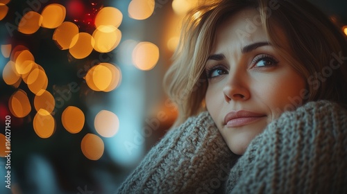 Wallpaper Mural Winter Holiday Pressure: Frustrated Woman Managing Christmas Gifts and Festive Tasks Torontodigital.ca